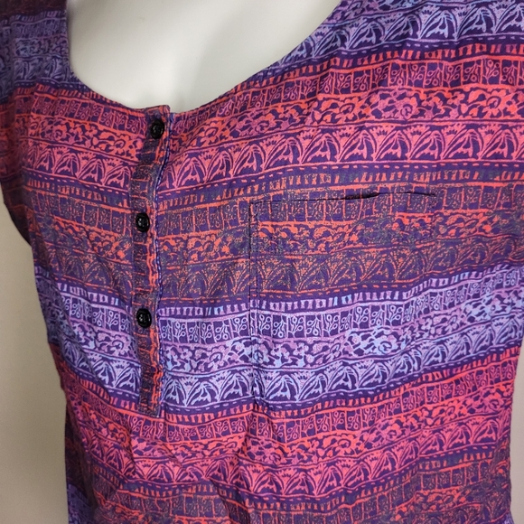 Patagonia Cap Sleve Half Button Blouse size 14 - Picture 3 of 6